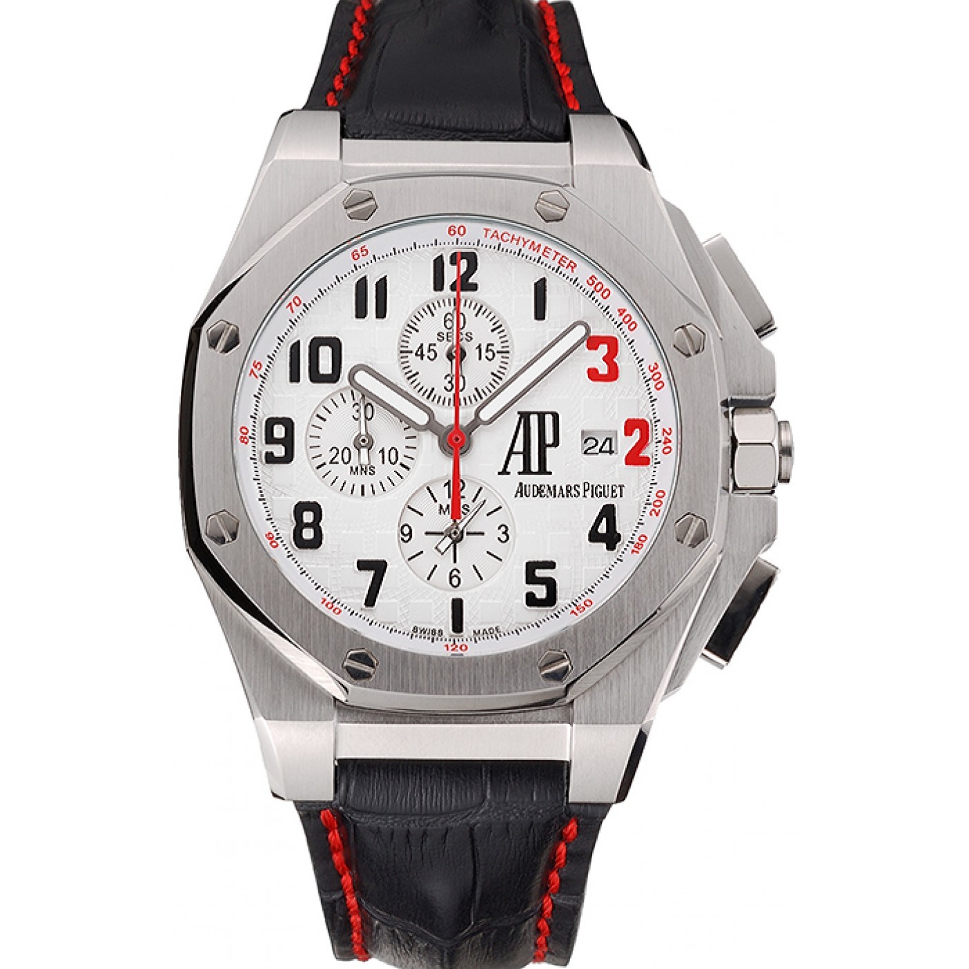 Audemars Piguet Royal Oak Offshore Shaquille O'Neal White Dial Stainless Steel Case Black Leather Strap